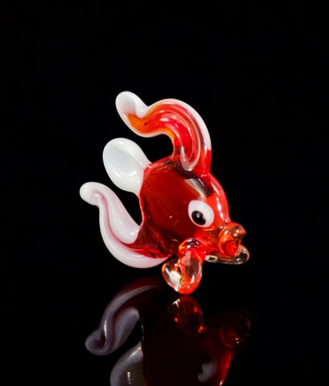 Red Fish Figurine, Mini Glass Murano Quality Lampworking Glass Figurine, Hand Made In Ukraine, A Great Addition To Your Collection