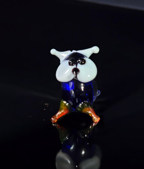 Blue Owl Figurine, Mini Glass Murano Quality Lampworking Glass Figurine, Hand Made In Ukraine, A Great Addition To Your Collection