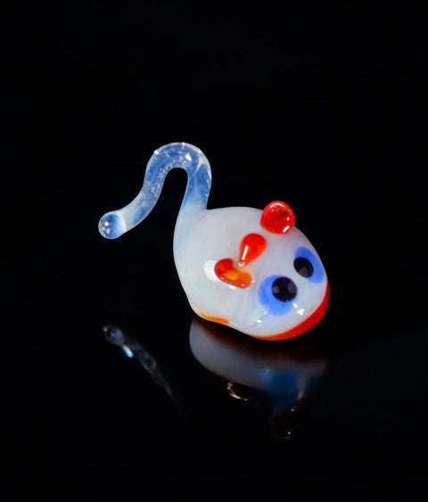 Girl Mouse Figurine, Mini Glass Murano Quality Lampworking Glass Figurine, Hand Made In Ukraine, A Great Addition To Your Collection