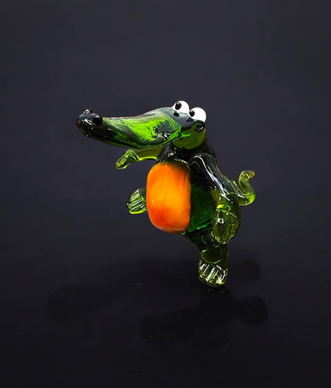 Glass Alligator Figurine, Collectible Glass Alligator, Murano Quality Gift At A Fraction Of The Price, Handcrafted In Ukraine