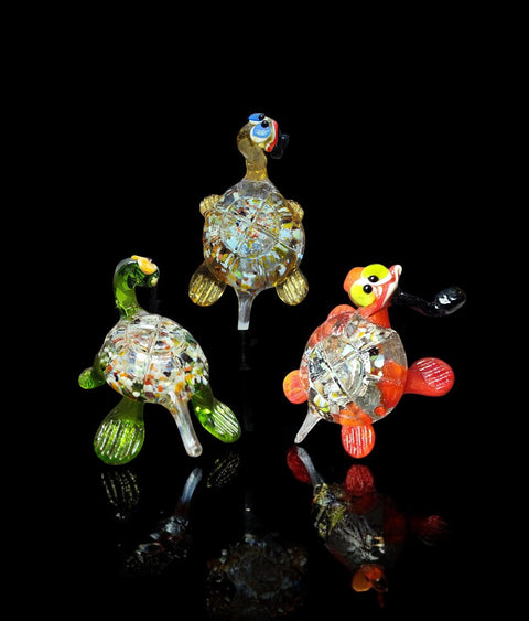 Glass Turtle with Pipe Figurine, Collectible Glass Turtle, Murano Quality Gift At A Fraction Of The Price, Handcrafted In Ukraine