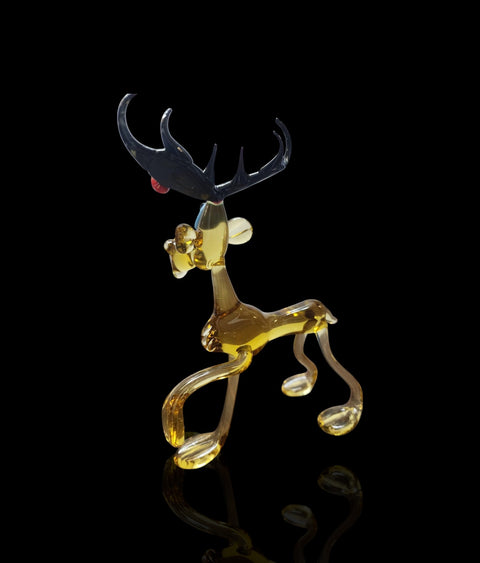 Glass Standing Moose Figurine, Collectible Glass Moose, Murano Quality Gift At A Fraction Of The Price, Handcrafted In Ukraine