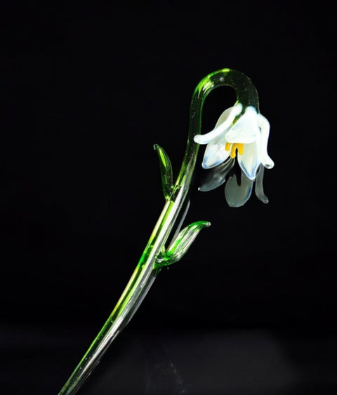 White Glass Lily - Handcrafted Short Stem Flower