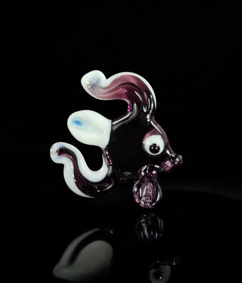 Purple Fish Figurine, Mini Glass Murano Quality Lampworking Glass Figurine, Hand Made In Ukraine, A Great Addition To Your Collection