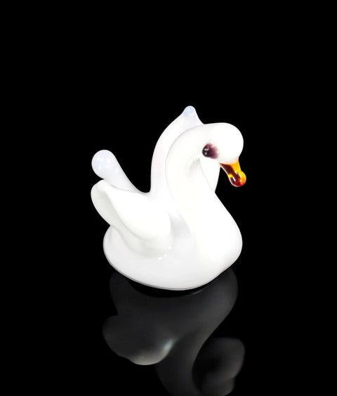 White Swan Figurine, Mini Glass Murano Quality Lampworking Glass Figurine, Hand Made In Ukraine, A Great Addition To Your Collection