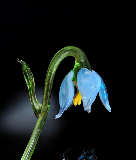 Blue Glass Lily - Handcrafted Short Stem Flower