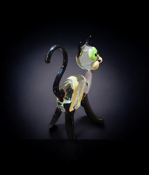 Glass Cat Figurine, Collectible Glass Cat, Murano Quality Gift At A Fraction Of The Price, Handcrafted In Ukraine