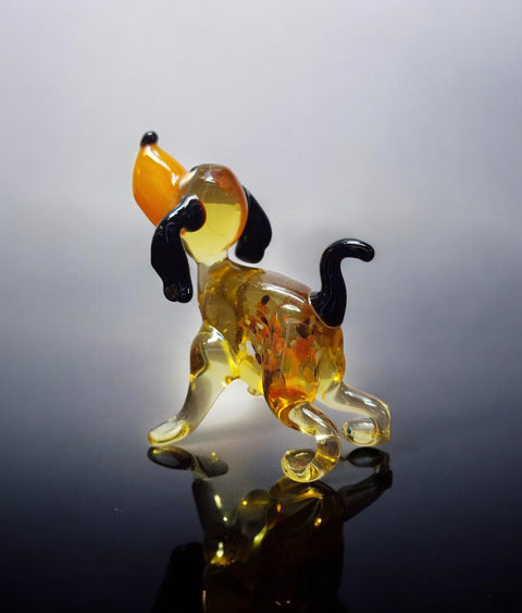 Glass Dog with Spots Figurine, Collectible Glass Dog, Murano Quality Gift At A Fraction Of The Price, Handcrafted In Ukraine