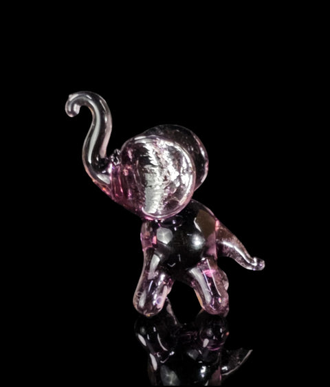 Purple Elephant Figurine, Mini Glass Murano Quality Lampworking Glass Figurine, Hand Made In Ukraine, A Great Addition To Your Collection