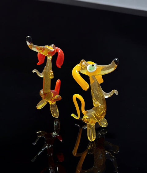 Glass Dachshund Figurine, Collectible Glass Dachshund, Murano Quality Gift At A Fraction Of The Price, Handcrafted In Ukraine
