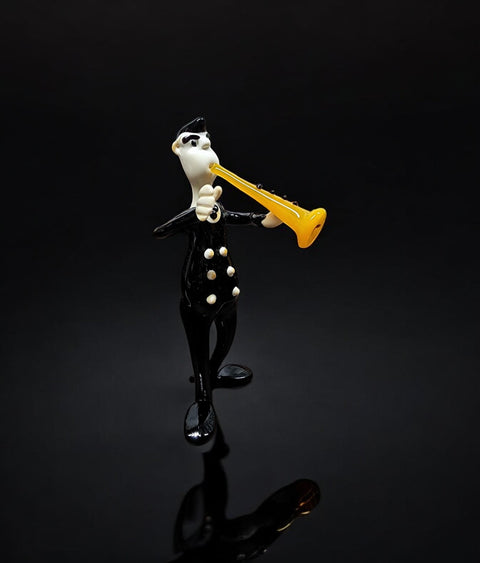 Glass Musician With Clarinet Figurine, Collectible Glass Musician, Murano Quality Gift At A Fraction Of The Price, Handcrafted In Ukraine