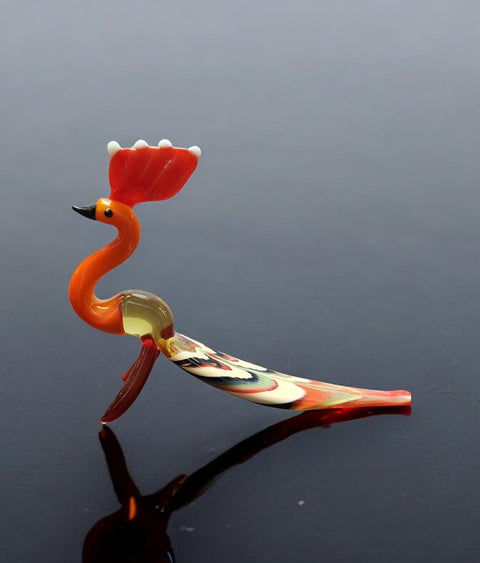 Glass Peacock Figurine