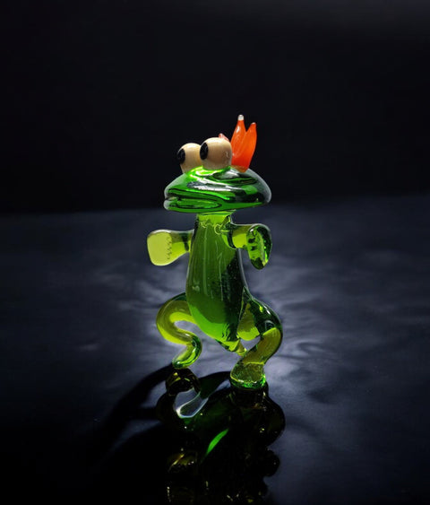Glass King Frog Figurine, Collectible Glass Frog, Murano Quality Gift At A Fraction Of The Price, Handcrafted In Ukraine