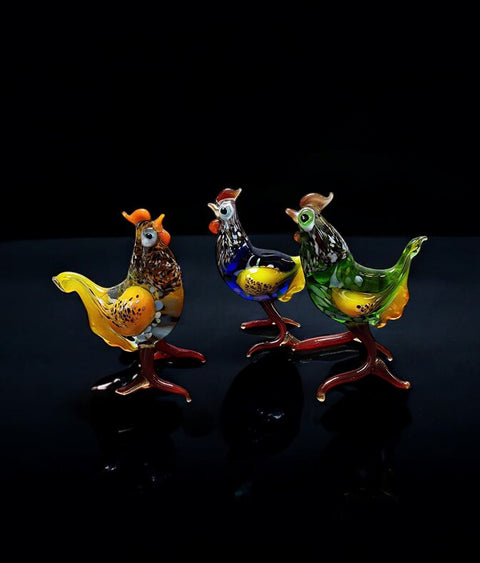 Glass Chicken Figurine