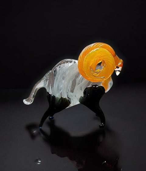 Glass Ram Figurine, Collectible Glass Ram, Murano Quality Gift At A Fraction Of The Price, Handcrafted In Ukraine
