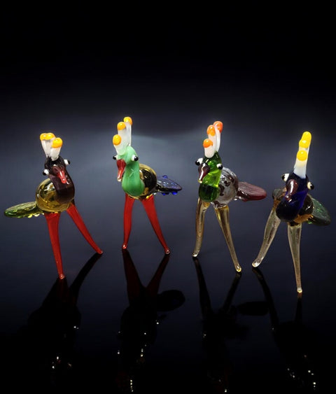 Glass Peacock Figurine