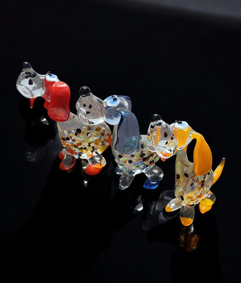 Glass Dog Figurine, Collectible Glass Dog, Murano Quality Gift At A Fraction Of The Price, Handcrafted In Ukraine