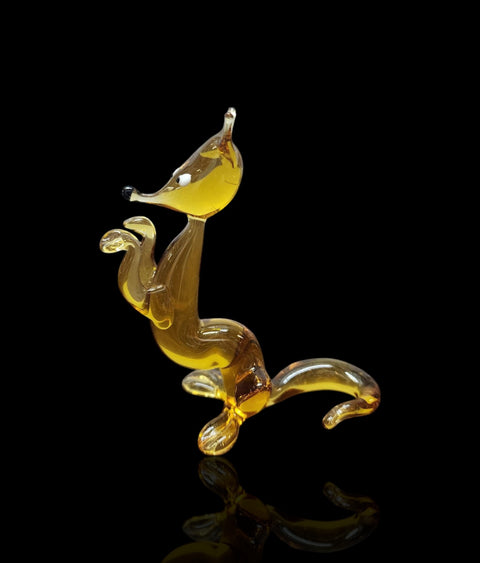 Glass Standing Fox Figurine, Collectible Glass Fox, Murano Quality Gift At A Fraction Of The Price, Handcrafted In Ukraine