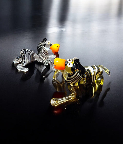Glass Zebra Figurine