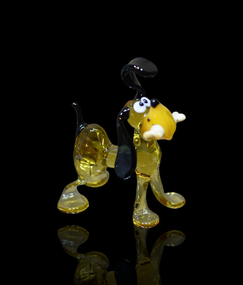 Glass Dog with Bone Figurine