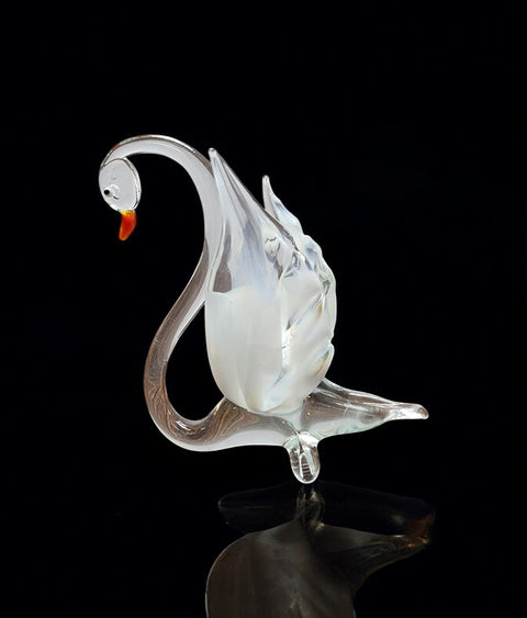Glass Swan Figurine