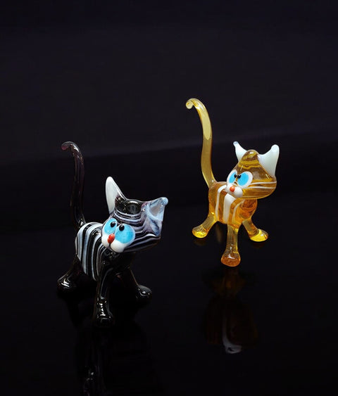 Glass Cat Figurine, Collectible Glass Cat, Murano Quality Gift At A Fraction Of The Price, Handcrafted In Ukraine