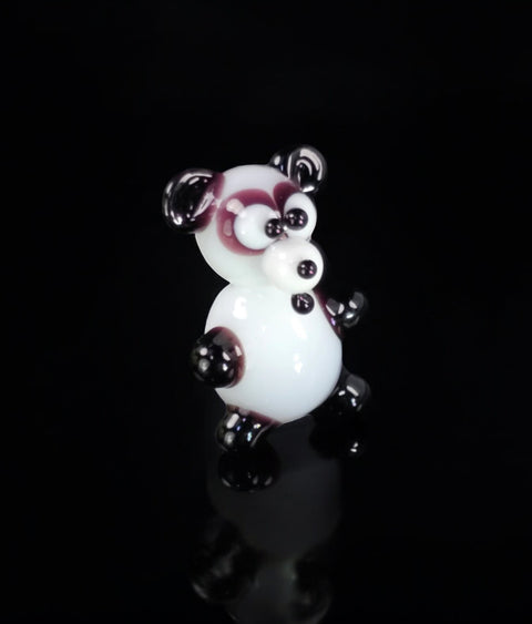 Panda Figurine, Mini Glass Murano Quality Lampworking Glass Figurine, Hand Made In Ukraine, A Great Addition To Your Collection