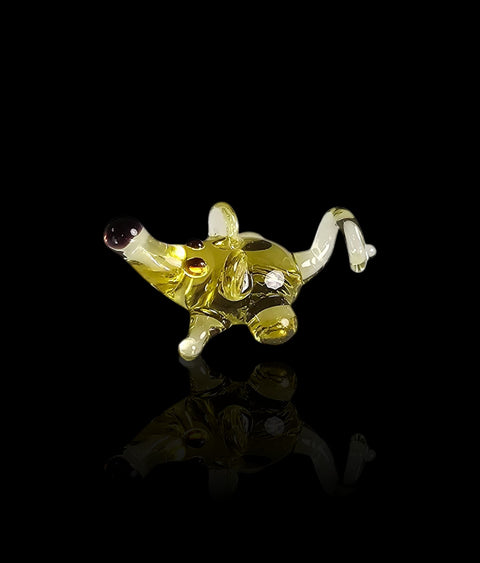 Amber Mouse Figurine, Mini Glass Murano Quality Lampworking Glass Figurine, Hand Made In Ukraine, A Great Addition To Your Collection