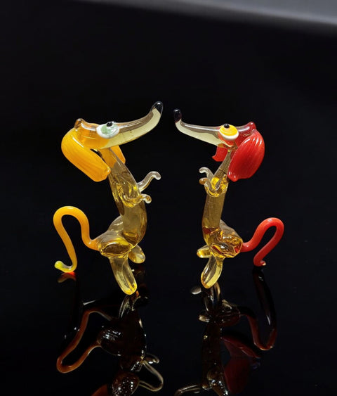 Glass Dachshund Figurine
