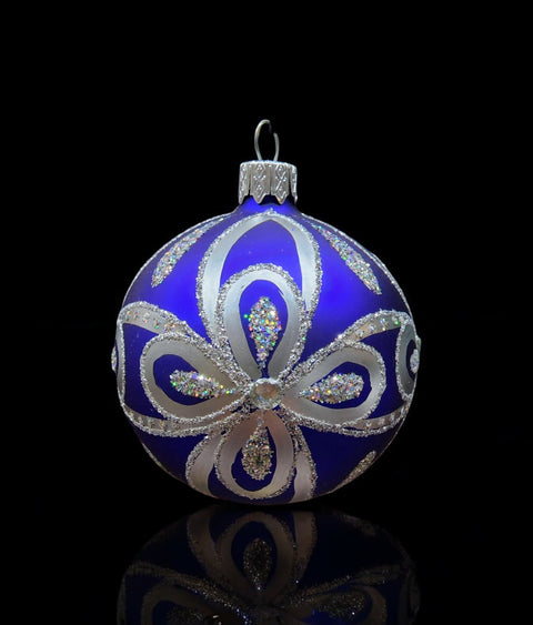 Blue Blown Glass Ornament - Handcrafted - Hand Made - Modern Design
