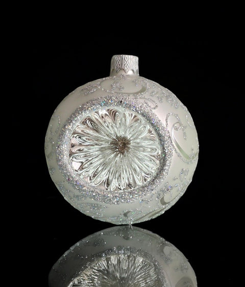 Silver Blown Glass Ornament - Silver Refractor Design