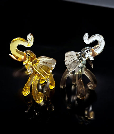 Glass Elephant Figurine
