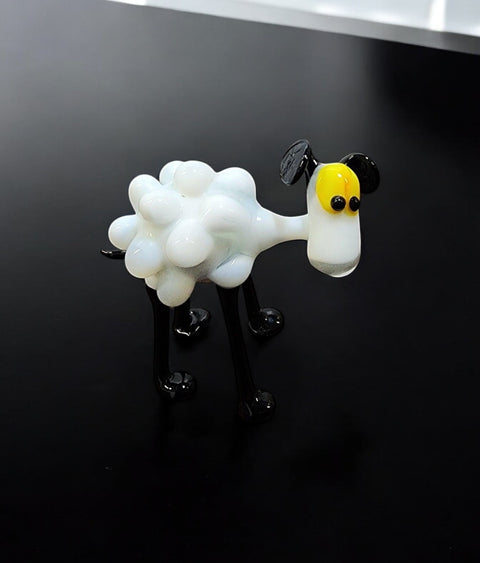 Glass White Sheep Figurine, Collectible Glass Sheep, Murano Quality Gift At A Fraction Of The Price, Handcrafted In Ukraine