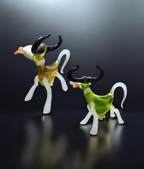 Glass Cow Figurine, Collectible Glass Cow, Murano Quality Gift At A Fraction Of The Price, Handcrafted In Ukraine
