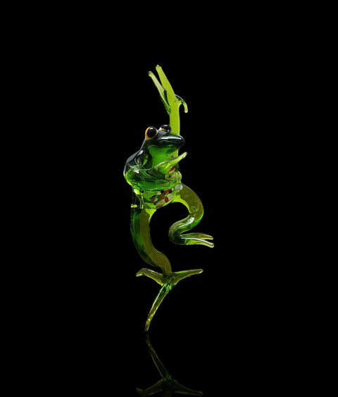 Glass Peace Frog Figurine, Collectible Glass Frog, Murano Quality Gift At A Fraction Of The Price, Handcrafted In Ukraine