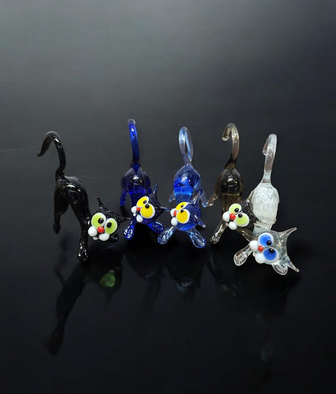 Glass Cat Figurine