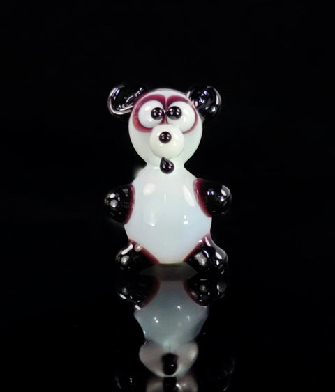 Panda Figurine, Mini Glass Murano Quality Lampworking Glass Figurine, Hand Made In Ukraine, A Great Addition To Your Collection