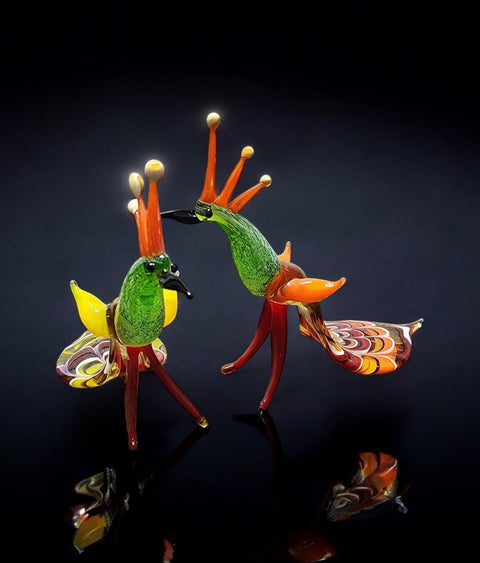 Glass Peacock Figurine