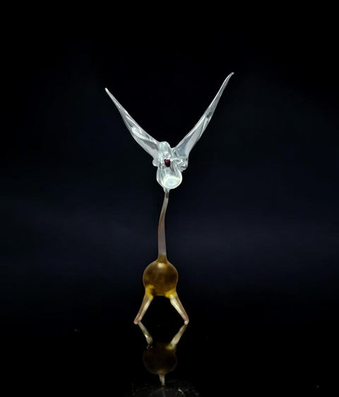Glass Dove on Perch Figurine