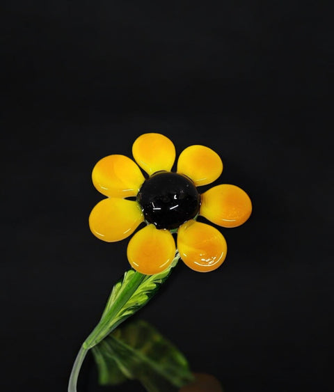 Glass Black Eyed Susan - Handcrafted Long Stem Flower