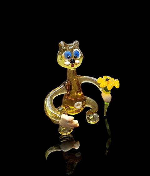 Glass Cat Figurine