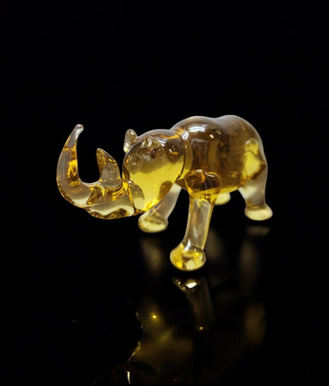 Glass Rhino Figurine
