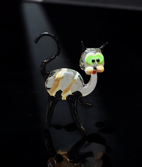 Glass Cat Figurine