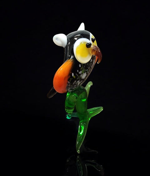 Glass Owl on Perch Figurine, Collectible Glass Owl, Murano Quality Gift At A Fraction Of The Price, Handcrafted In Ukraine