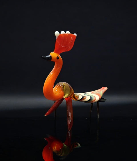 Glass Peacock Figurine, Collectible Glass Peacock, Murano Quality Gift At A Fraction Of The Price, Handcrafted In Ukraine