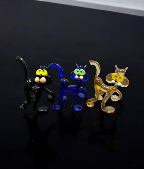 Glass Cat Figurine