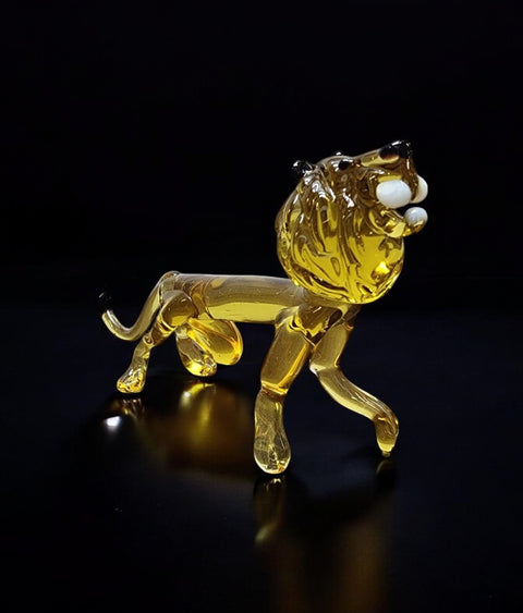 Glass Lion Figurine, Collectible Glass Lion, Murano Quality Gift At A Fraction Of The Price, Handcrafted In Ukraine