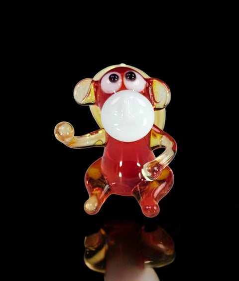 Red Monkey Figurine, Mini Glass Murano Quality Lampworking Glass Figurine, Hand Made In Ukraine, A Great Addition To Your Collection