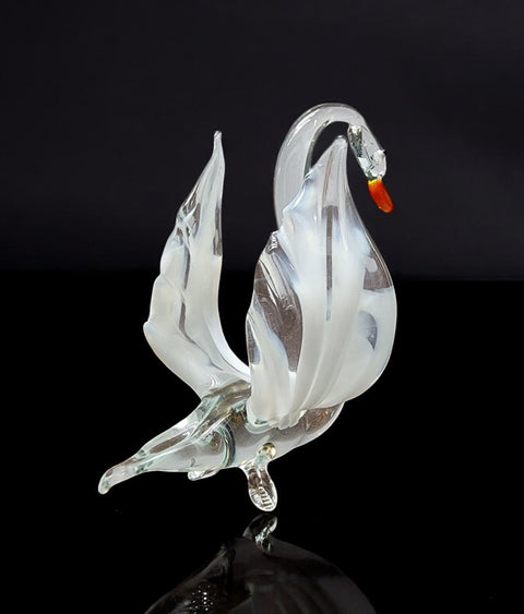 Glass Swan Figurine, Collectible Glass Swan, Murano Quality Gift At A Fraction Of The Price, Handcrafted In Ukraine
