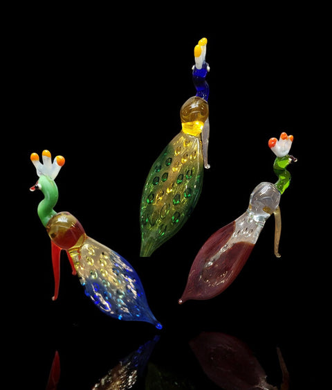 Glass Peacock Figurine, Collectible Glass Peacock, Murano Quality Gift At A Fraction Of The Price, Handcrafted In Ukraine